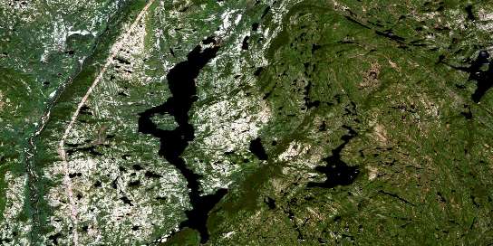 Lac Nipisso Satellite Map 022I13 at 1:50,000 scale - National Topographic System of Canada (NTS) - Orthophoto