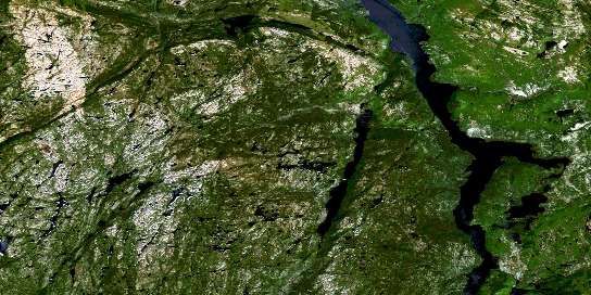 Lac De La Mine Satellite Map 022I15 at 1:50,000 scale - National Topographic System of Canada (NTS) - Orthophoto