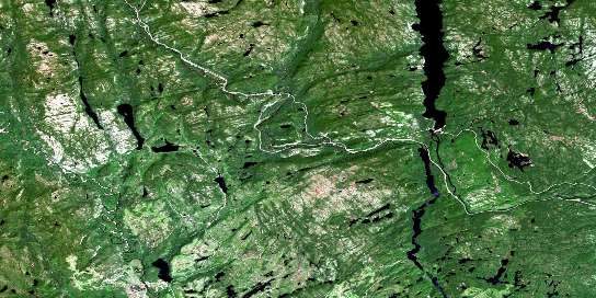 Lac Quatre Lieues Satellite Map 022J03 at 1:50,000 scale - National Topographic System of Canada (NTS) - Orthophoto