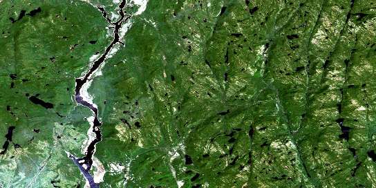 Lac Beaudin Satellite Map 022J05 at 1:50,000 scale - National Topographic System of Canada (NTS) - Orthophoto