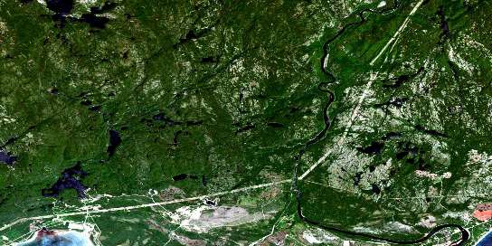Lac Des Rapides Satellite Map 022J08 at 1:50,000 scale - National Topographic System of Canada (NTS) - Orthophoto