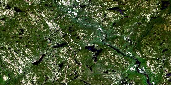 Lac Attacaupe Satellite Map 022J10 at 1:50,000 scale - National Topographic System of Canada (NTS) - Orthophoto
