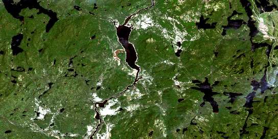 Lac Bouffard Satellite Map 022J12 at 1:50,000 scale - National Topographic System of Canada (NTS) - Orthophoto