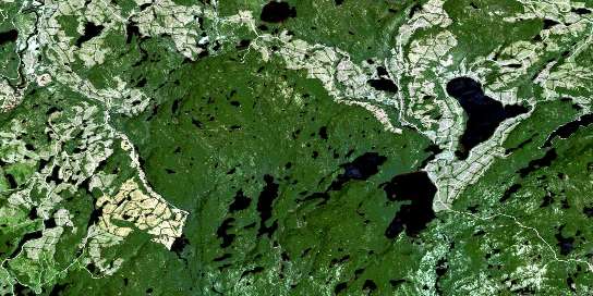 Grand Lac Du Nord Satellite Map 022J14 at 1:50,000 scale - National Topographic System of Canada (NTS) - Orthophoto