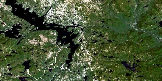 Lac Dollard Satellite Map 022J15 at 1:50,000 scale - National Topographic System of Canada (NTS) - Orthophoto