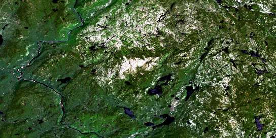 Lac A L'Eau Doree Satellite Map 022J16 at 1:50,000 scale - National Topographic System of Canada (NTS) - Orthophoto