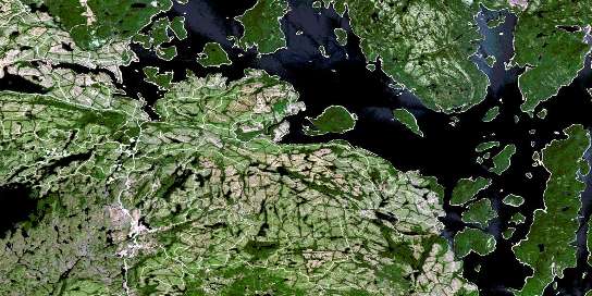  Satellite Map 022K03 at 1:50,000 scale - National Topographic System of Canada (NTS) - Orthophoto