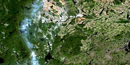 Lac Praslin Satellite Map 022K04 at 1:50,000 scale - National Topographic System of Canada (NTS) - Orthophoto