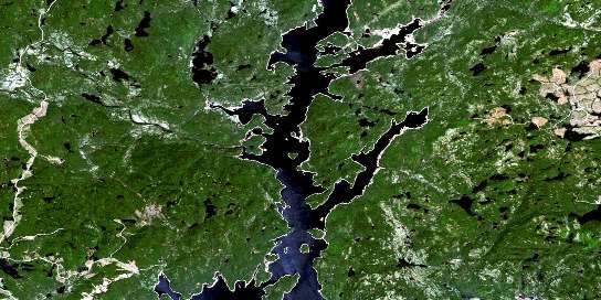 Lac Blanzy Satellite Map 022K06 at 1:50,000 scale - National Topographic System of Canada (NTS) - Orthophoto