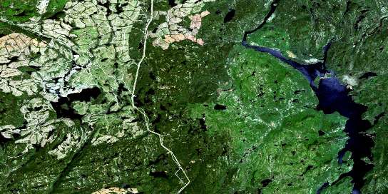 Lac Okaopeo Satellite Map 022K07 at 1:50,000 scale - National Topographic System of Canada (NTS) - Orthophoto