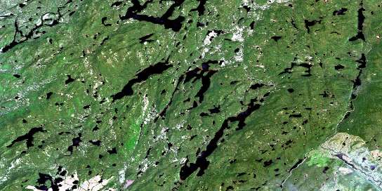 Lac Clairval Satellite Map 022K08 at 1:50,000 scale - National Topographic System of Canada (NTS) - Orthophoto