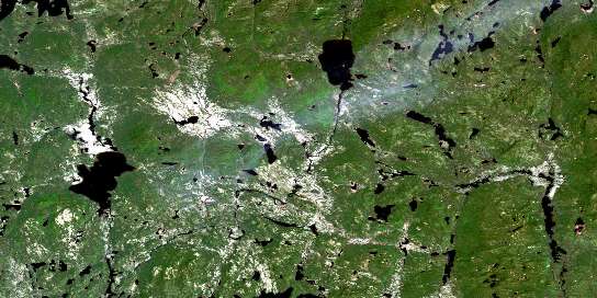 Lac Lemay Satellite Map 022K09 at 1:50,000 scale - National Topographic System of Canada (NTS) - Orthophoto