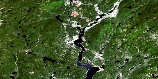 Lac Hermas Satellite Map 022K11 at 1:50,000 scale - National Topographic System of Canada (NTS) - Orthophoto