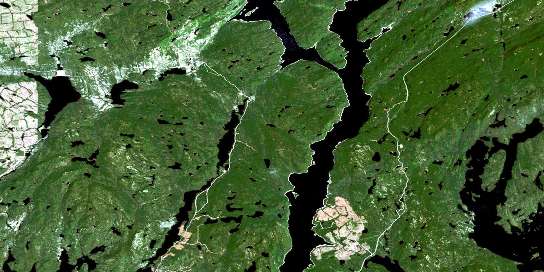Lac Du Bois Long Satellite Map 022K15 at 1:50,000 scale - National Topographic System of Canada (NTS) - Orthophoto
