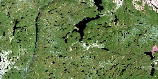 Lac Maupertuis Satellite Map 022L05 at 1:50,000 scale - National Topographic System of Canada (NTS) - Orthophoto