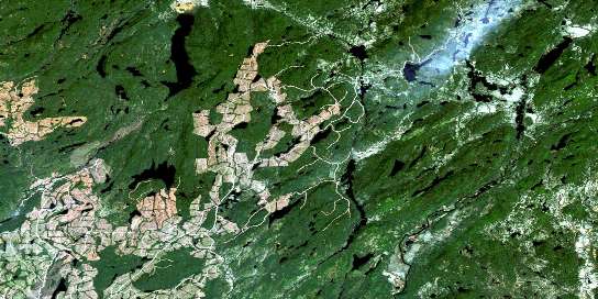 Lac Eluard Satellite Map 022L07 at 1:50,000 scale - National Topographic System of Canada (NTS) - Orthophoto