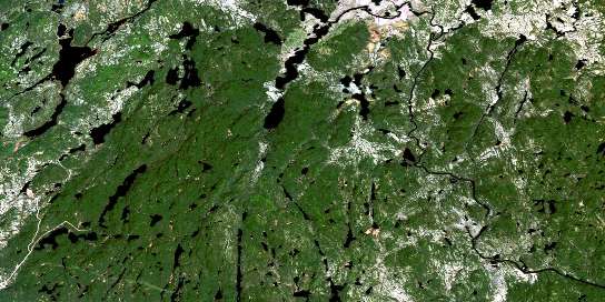 Lac Du Raccourci Satellite Map 022L08 at 1:50,000 scale - National Topographic System of Canada (NTS) - Orthophoto