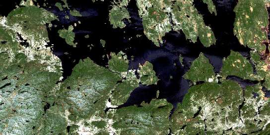 Grande Baie Satellite Map 022L10 at 1:50,000 scale - National Topographic System of Canada (NTS) - Orthophoto
