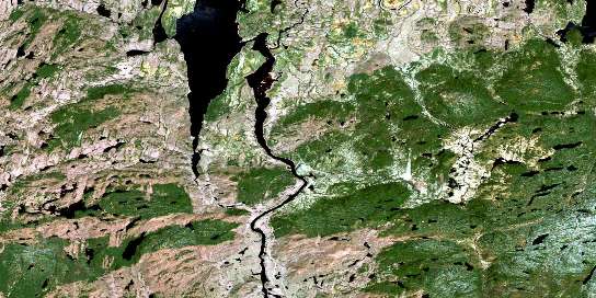 Lac Onistagane Satellite Map 022L11 at 1:50,000 scale - National Topographic System of Canada (NTS) - Orthophoto