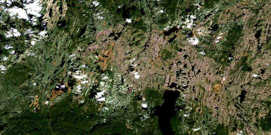 Lac Piraube Satellite Map 022L12 at 1:50,000 scale - National Topographic System of Canada (NTS) - Orthophoto