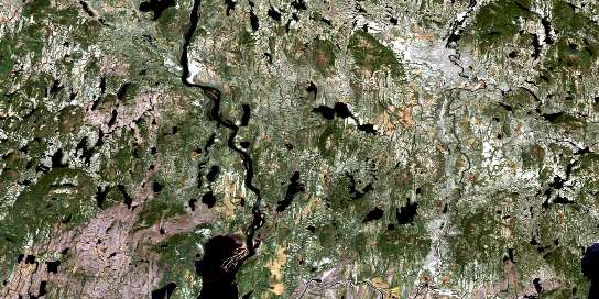 Lac Le Bausais Satellite Map 022L14 at 1:50,000 scale - National Topographic System of Canada (NTS) - Orthophoto