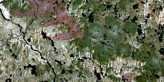 Lac Allenou Satellite Map 022M03 at 1:50,000 scale - National Topographic System of Canada (NTS) - Orthophoto