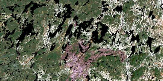 Lac Palairet Satellite Map 022M04 at 1:50,000 scale - National Topographic System of Canada (NTS) - Orthophoto