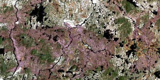 Lac Natipi Satellite Map 022M06 at 1:50,000 scale - National Topographic System of Canada (NTS) - Orthophoto