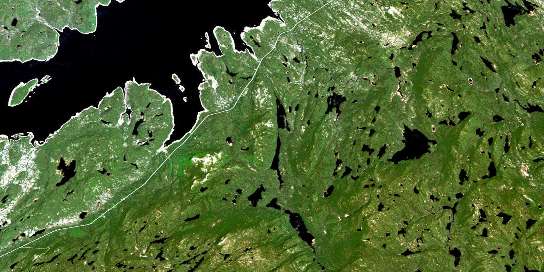 Lac Mathevet Satellite Map 022N01 at 1:50,000 scale - National Topographic System of Canada (NTS) - Orthophoto