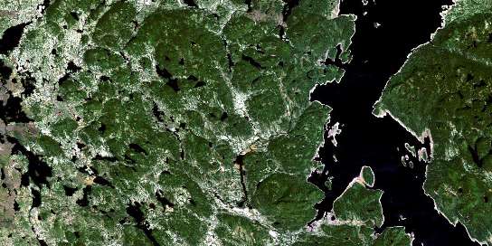 Riviere Utishku Satellite Map 022N06 at 1:50,000 scale - National Topographic System of Canada (NTS) - Orthophoto