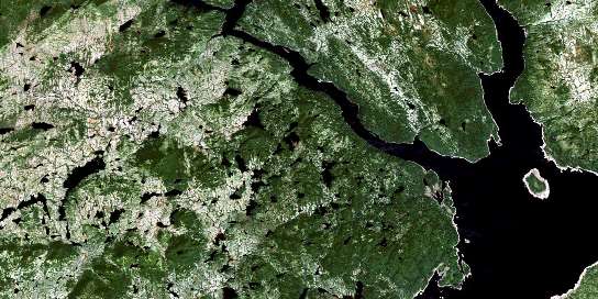 Lac Landriaux Satellite Map 022N11 at 1:50,000 scale - National Topographic System of Canada (NTS) - Orthophoto