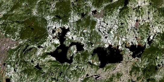 Lac Matonipi Satellite Map 022N13 at 1:50,000 scale - National Topographic System of Canada (NTS) - Orthophoto