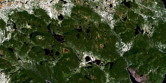 Lac Pecaudy Satellite Map 022N15 at 1:50,000 scale - National Topographic System of Canada (NTS) - Orthophoto