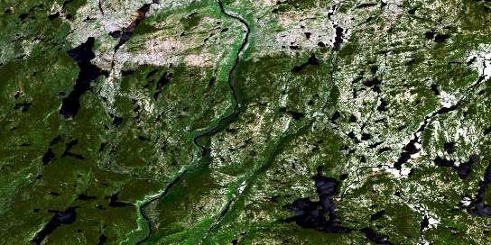 Lac Nipissis Satellite Map 022O01 at 1:50,000 scale - National Topographic System of Canada (NTS) - Orthophoto