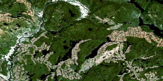 Lac Garemand Satellite Map 022O03 at 1:50,000 scale - National Topographic System of Canada (NTS) - Orthophoto