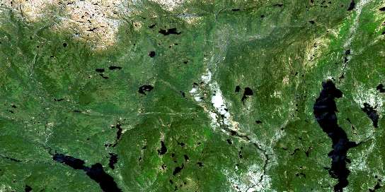 Lac Grandmesnil Satellite Map 022O05 at 1:50,000 scale - National Topographic System of Canada (NTS) - Orthophoto