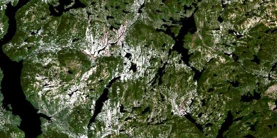 Lac Marceau Satellite Map 022O07 at 1:50,000 scale - National Topographic System of Canada (NTS) - Orthophoto
