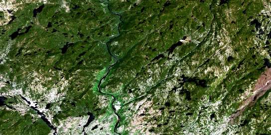 Grand Lac Au Sable Satellite Map 022O08 at 1:50,000 scale - National Topographic System of Canada (NTS) - Orthophoto