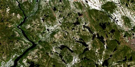 Lac Boudart Satellite Map 022O10 at 1:50,000 scale - National Topographic System of Canada (NTS) - Orthophoto