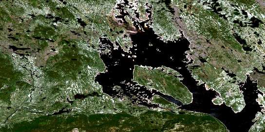 Petit Lac Manicouagan Satellite Map 022O13 at 1:50,000 scale - National Topographic System of Canada (NTS) - Orthophoto