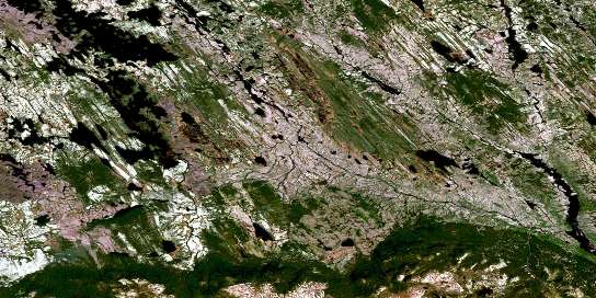 Lac Gaillarbois Satellite Map 022O14 at 1:50,000 scale - National Topographic System of Canada (NTS) - Orthophoto