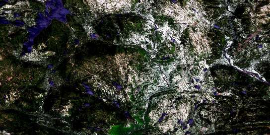 Lac A L'Aigle Satellite Map 022P03 at 1:50,000 scale - National Topographic System of Canada (NTS) - Orthophoto