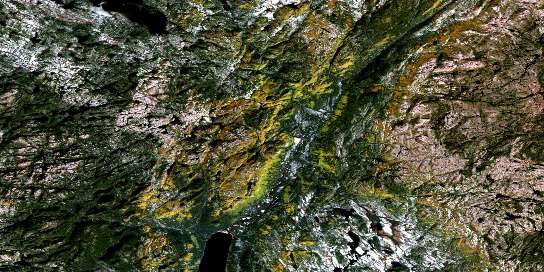 Lac Catignan Satellite Map 022P07 at 1:50,000 scale - National Topographic System of Canada (NTS) - Orthophoto