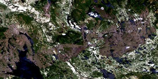 Lac Fournier Satellite Map 022P11 at 1:50,000 scale - National Topographic System of Canada (NTS) - Orthophoto