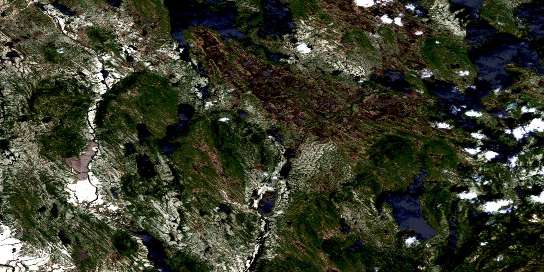 Lac Fleur-De-May Satellite Map 022P14 at 1:50,000 scale - National Topographic System of Canada (NTS) - Orthophoto