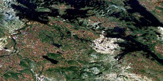 Petit Lac Joseph Satellite Map 023A11 at 1:50,000 scale - National Topographic System of Canada (NTS) - Orthophoto