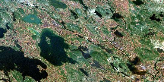 Air photo: Lac A L'Eau-Claire Satellite Image map 023A12 at 1:50,000 Scale