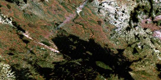 Lac Joseph Satellite Map 023A14 at 1:50,000 scale - National Topographic System of Canada (NTS) - Orthophoto
