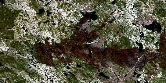 Lac Peppler Satellite Map 023B05 at 1:50,000 scale - National Topographic System of Canada (NTS) - Orthophoto