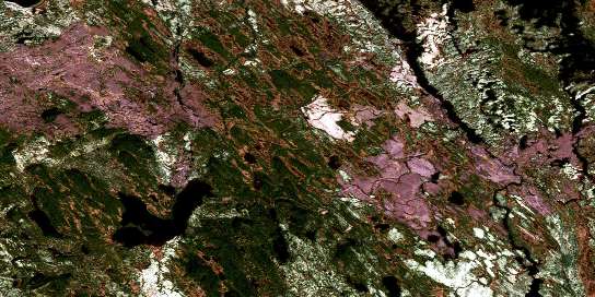 Redfir Lake Satellite Map 023B08 at 1:50,000 scale - National Topographic System of Canada (NTS) - Orthophoto